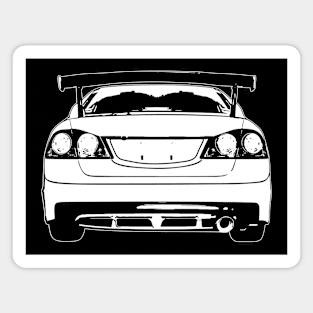 White Civic Type R FD2 Back View Sketch Art Magnet